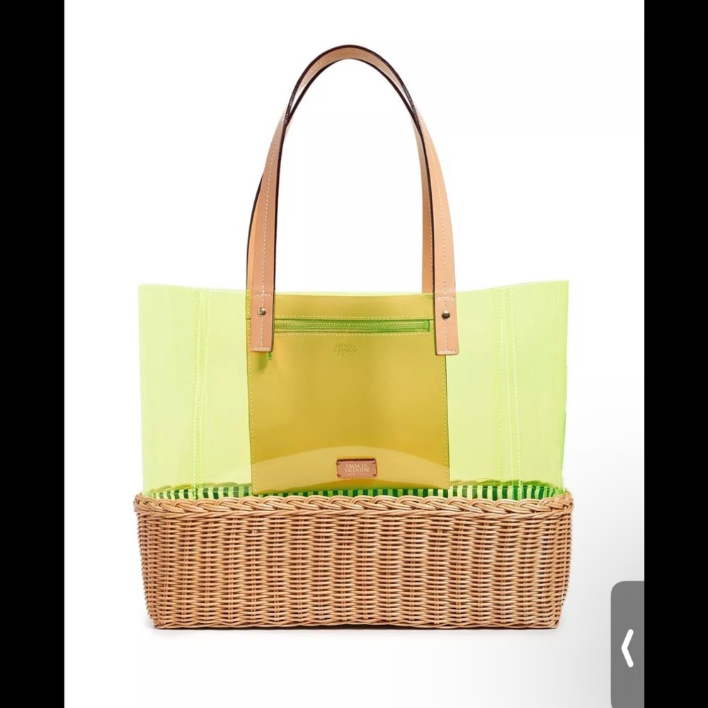 NWT Frances Valentine neon wicker tote - brand new, Margaret